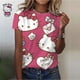 thumbnail image 2 of Camiseta informal de manga corta a color para mujer, camisetas de cuello redondo estilo Harajuku, camisetas con estampado de dibujos animados de Hello Kitty, camisetas gráficas kawaii para mujer, 2 of 5