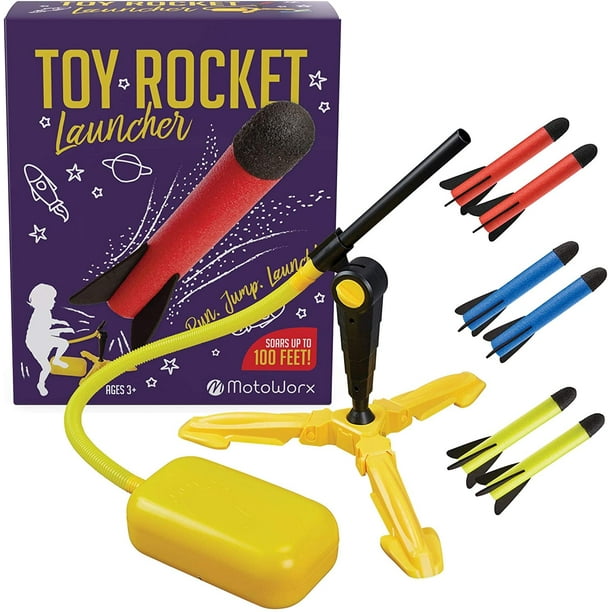 Jouet Lance-roquettes Pour Enfants - Tire Jusqu'à 100 Pieds Et Plus, 3  Fusées En Mousse Colorées, Rampe De Lancement - Jouet D'extérieur Amusant  Pour