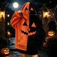 thumbnail image 3 of FUZHIQ Mens Womens Halloween Pumpkin Blanket Hoodie Oversized Sweatshirt with Face Mask Jack O Lantern for Cosplay Holiday Party, S-XXXL, 3 of 7