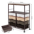 thumbnail image 4 of BEHERZT 8 Drawers Storage Cart with Wooden Top, Multipurpose Utility Rolling Cart with Opening Shelf&Wheels, Brown, 4 of 7