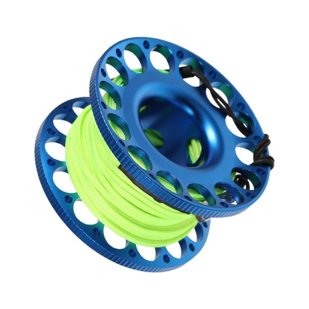 Sonducket Carrete de buceo, carrete de dedo, gancho de doble extremo, equipo de buceo verde fluorescente de aluminio, accesorios de línea, cuerda duradera Deportes acuáticos Azul Sonducket OD030924-02B