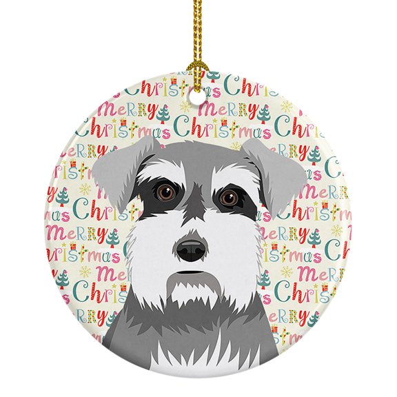 Schnauzer Salt and Pepper #1 Christmas Ceramic Ornament 2.8 in x 2.8 in
