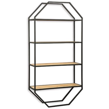 Signature Design by Ashley Elea Urban 48 Multi Purpose Minimalist Wall Shelf Black & Natural