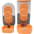 thumbnail image 1 of Juego de dos piezas para mascotas, dispensador automático de alimentos y dispensador de agua para perros pequeños, gatos y mascotas (naranja) ER, 1 of 5