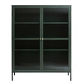 thumbnail image 3 of Pemberly Row 55" Contemporary Glass & Metal Display Cabinet in Green, 3 of 7