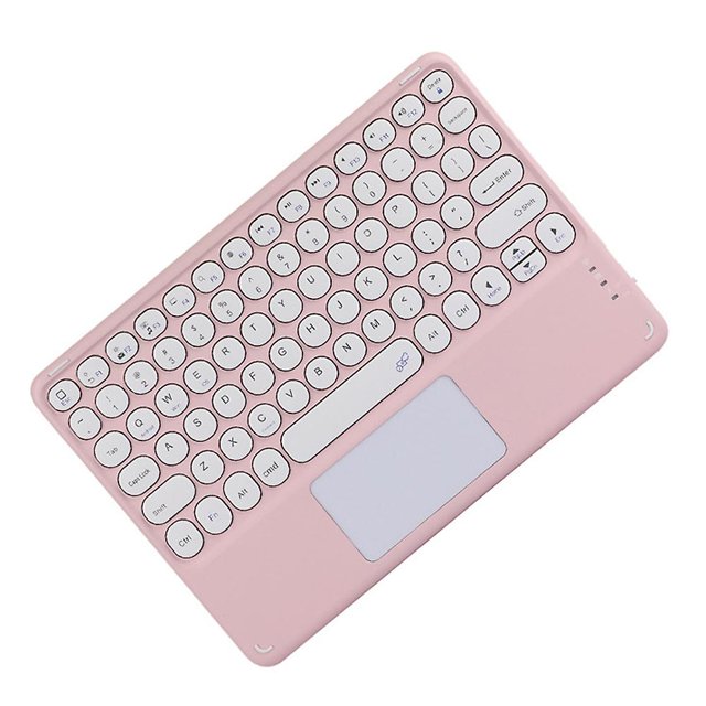 Teclado Bluetooth Táctil De 10 Pulgadas, Teclado Inalámbrico Portátil Ultradelgado Con Trackpad, Batería Recargable Incorporada Negro
