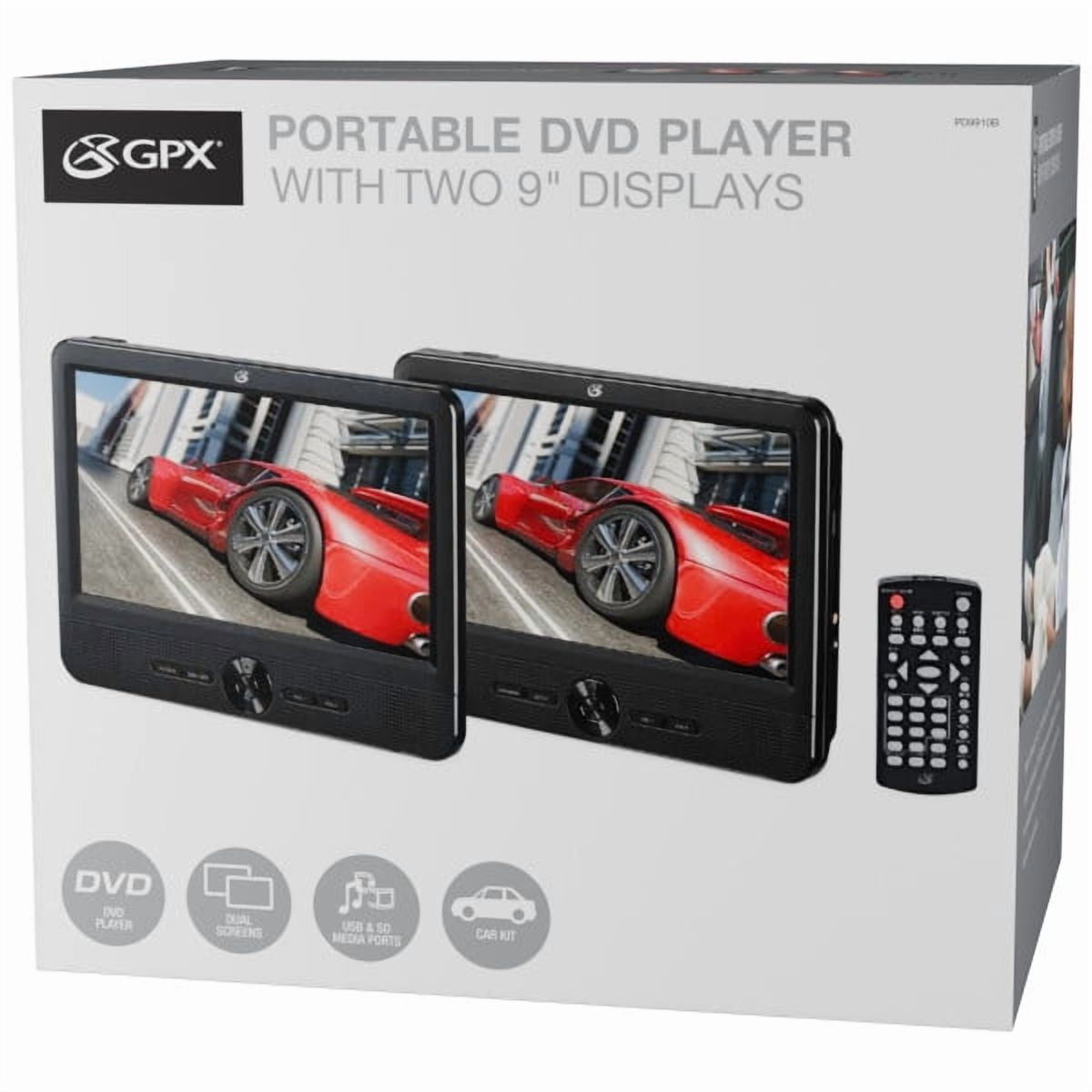 GPX Portable DVD Player with Two 9
