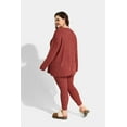 thumbnail image 5 of CASSIE LIZ Plus Size Womens Pajamas 2 Piece Sets 2X Caramel Outfits Fall Casual Lounge Long Sleeve Knit Winter Loose Fit Sweat Suits with Pocket 2XL 18W 20W, 5 of 10