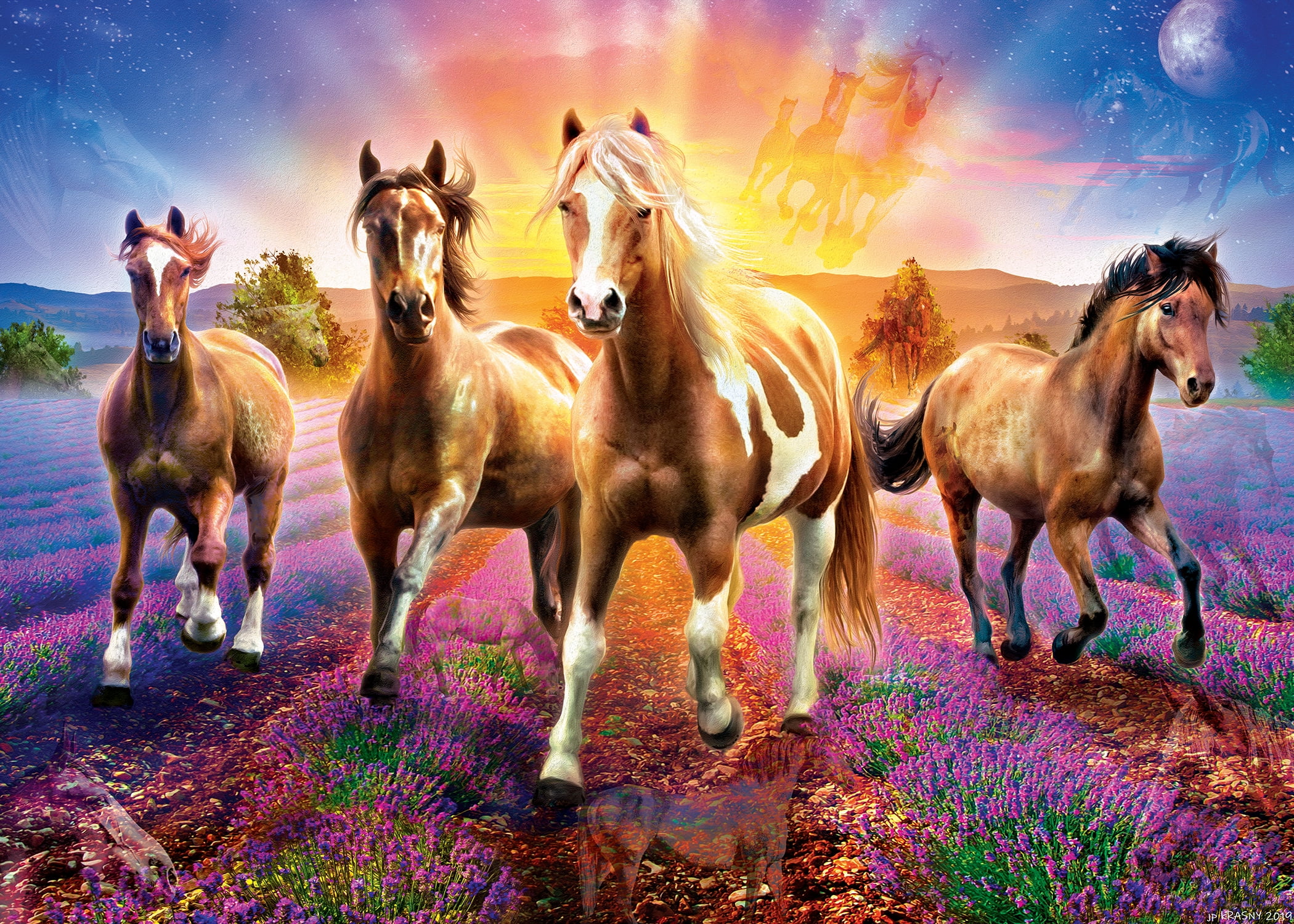 Hidden Images Glow In The Dark - Wild Stallions 500 Piece Puzzle