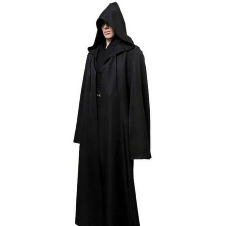 Cosplay Costumes Adult Men Hooded Robe Cloak Cape Costume Halloween Christmas Dress Black
