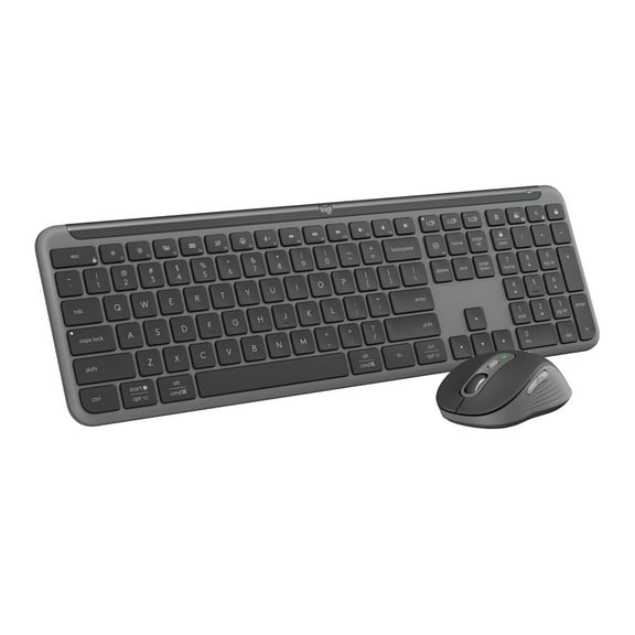 Logitech MK955 Signature Slim Wireless Keyboard and Mouse Combo, Sleek Design, Quiet Typing and Clicking, Switch Across Three Devices, Graphite