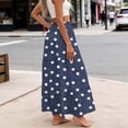 thumbnail image 7 of Jsaierl Women's Polka Dot Tiered Maxi Skirt, Drawstring Waist Casual Flowy Skirt, Retro Ditsy Print Skirt for Picnic & Brunch, 7 of 7