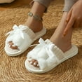 thumbnail image 2 of Chenyee Cute Bow Slippers for Women Soft Memory Foam Open Toe Non Slip Fuzzy House Slide Shoes, 2 of 7