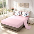 thumbnail image 3 of Erosebridal Elegant Hummingbird 7-Piece King Bedding,Graceful Tropical King Bed in a Bag,White Pink,Pink Reversible, 3 of 7