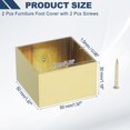 thumbnail image 2 of Uxcell 2 Pcs Cubierta de Pie de Mueble de Latón, 1.85 x 1.97 x 1.18 Pulgadas, Cubiertas de Patas de Muebles Cuadradas Doradas para Proteger el Suelo de Sillas, Mesas, Sofás, Camas, 2 of 6