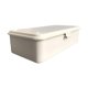 thumbnail image 1 of Caja de almacenamiento de hierro vacía con tapa, organizador de notas para manualidades. Blanco, 1 of 9