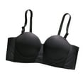 thumbnail image 3 of Bxsruta Wireless Bras for Women, Woman's Solid Color Thin Style Ventilate Back Buckle Bra Without Steel Rim, Black, 3 of 7