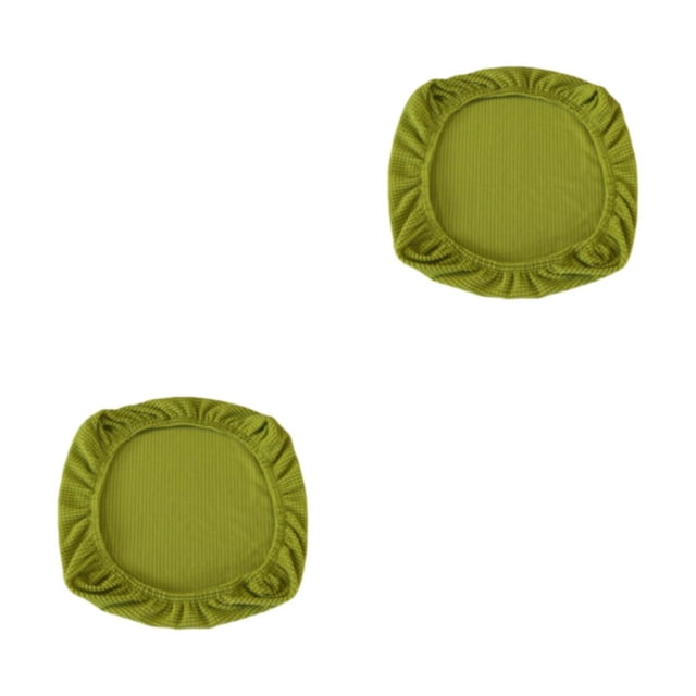 Kearding funda para silla funda elástica asiento conjunto de protección de la computadora espesar sólido universal antipolvo verde oscuro / Amarillo/Alfombrilla de asiento 2piezas