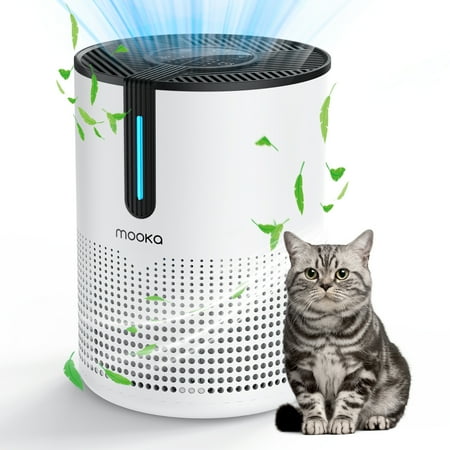 (Amazon&TEMU: Prohibited,No weekend orders.)MOOKA 475Sq.ft Air Purifier Cleaner HEPA Filter Remove Odor Dust Mold Home Allergies Smog