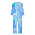 thumbnail image 5 of Puntoco Conjunto de pijama capris de manga larga con cuello redondo y estampado de dos piezas para mujer Puntoco Puntoco-8238, 5 of 5