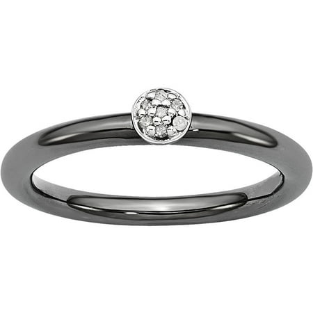 Stackable Expressions Diamond Sterling Silver Black-Plated Ring