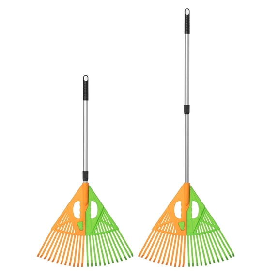 Extendable Long-Handle Leaf Grabber Rake for Leaves Grass & Debris for Garden Cleanup & Maintenance