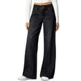 thumbnail image 2 of Hearthz Women Wide Leg Jeans High Waisted Stretchy Straight Leg Baggy Womans Jeans Trendy Seamed Front Loose Denim Pants for Women Trendy with Pockets, 2 of 7