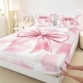 thumbnail image 3 of Homewish Lovely Bow Knot Full Size Sheets,Cartoon Bowtie Ribbon Bed Sheets,Pink White Ombre Sheet Sets For Girl Kids,Microfiber Bedroom Decor,4 Pieces, 3 of 7
