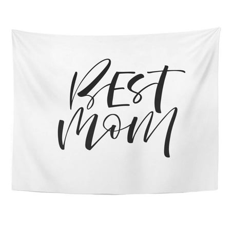 ZEALGNED Abstract Best Mom Phrase Lettering for Mother Day Ink Modern Brush Amazing Artistic Wall Art Hanging Tapestry Home Decor for Living Room Bedroom Dorm 51x60