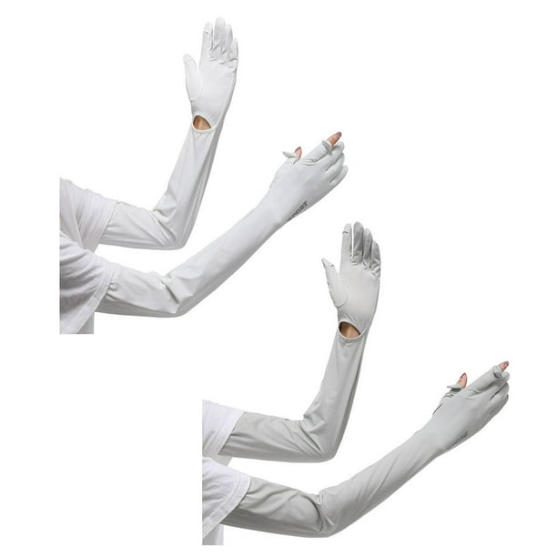 2 pares de guantes de protección solar, protectores de brazos alargados para el verano, protección UV, para mujeres que conducen al aire libre 540