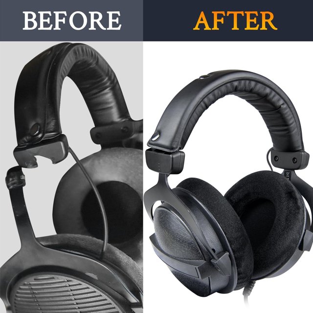 Replacement Slider Covers For Beyerdynamic DT 770, DT 880, DT 990 Pro & HS 400 Headphones (Black Pair)