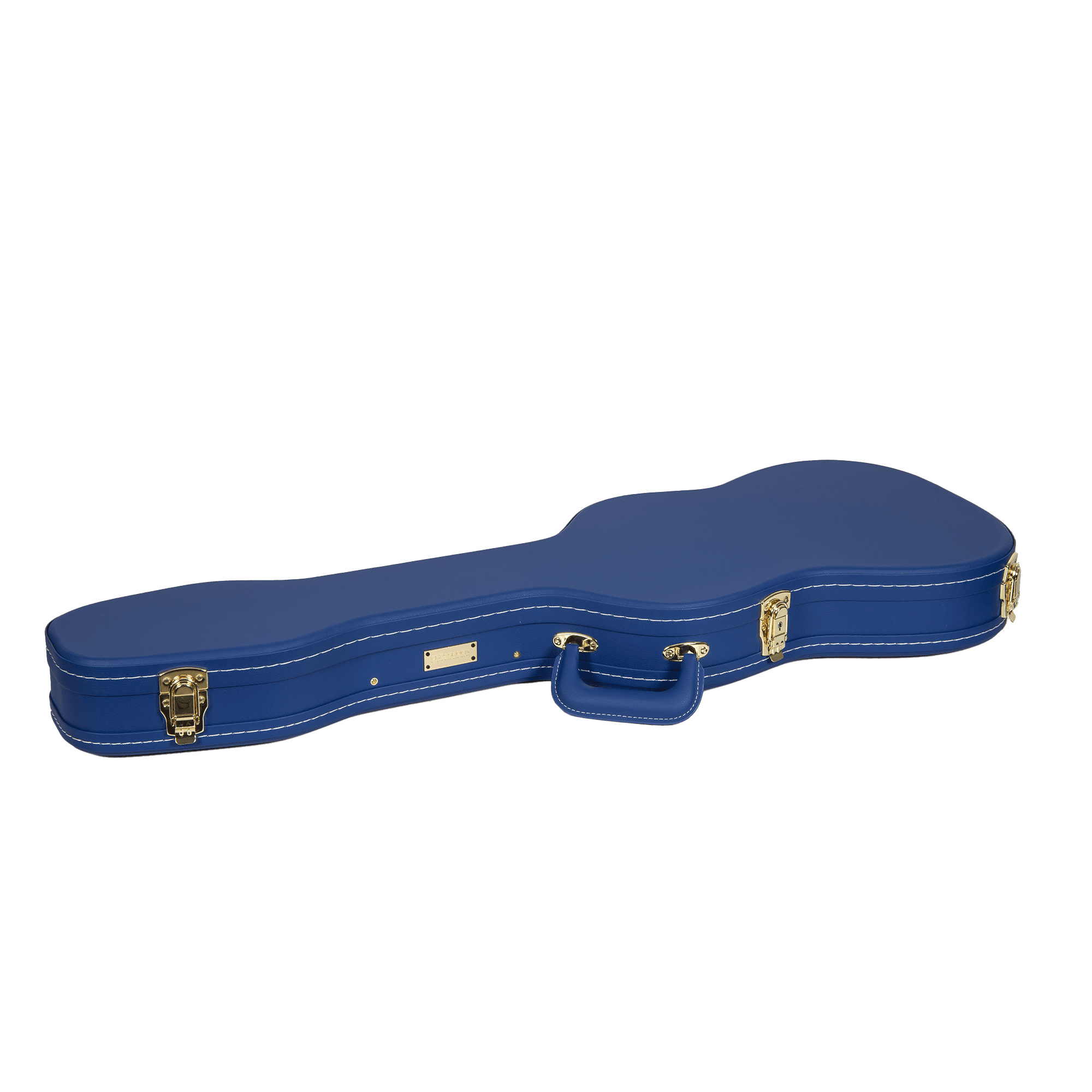 Crossrock Designer Series- Universal Wooden Case for Stratocaster and Telecaster Electric Guitars- Security Lock, Metal Feet, Storage Space- Vibrant Blue
