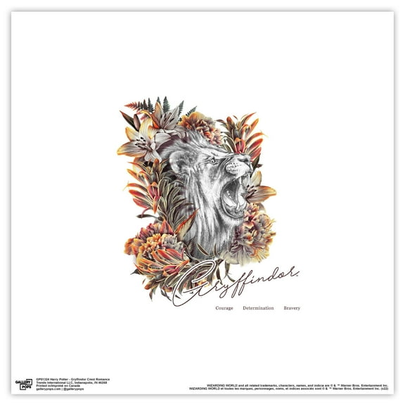 Gallery Pops Harry Potter - Gryffindor Crest Romance Wall Art, Unframed Version, 12" x 12"