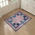 thumbnail image 3 of ODIKA 3'x5' Washable Throw Rug Abstract Modern Interlocking Mosaic With Distressed Accent Motifs for Entryway, Kitchen, Mudroom, Stain Resistant, Low Profile, Non-Slip, 3 of 7