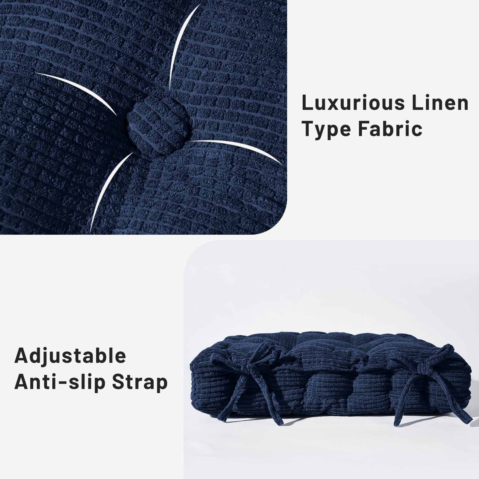 Sanmadrola Floor Pillow Cushion for Adults Set of 2, Chair Cushions Outdoor Indoor with String Chair Room Tatami Sofa,Blue