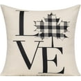 thumbnail image 2 of Thanksgiving Fall Buffalo Plaid Throw Pillow Covers Cases 18x18 Set 4 Autumn Decorative Farmhouse Décor Outdoor Holiday Decorations for Couch Sofa Chair,Black Pumpkin Maple Leaves, 2 of 3