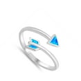 thumbnail image 4 of CHOOSE YOUR COLOR Blue Simulated Opal Boho Midi Knuckle Arrow Ring .925 Sterling Silver Band CZ Female Size 4, 4 of 4