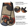 thumbnail image 2 of Yayeee Double Oven Mitt Kitchen Heat Resistant Baking 35" x7" Quilted Glove, Dog Artist, 2 of 6