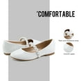 thumbnail image 5 of BURUDANI Toddler Girls Mary Jane Flat Dress Shoes Rhinestones Wedding Kids WHITE/PAT Size 2, 5 of 7