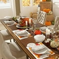 thumbnail image 5 of Pumpkins Maple Leaves Fall Placemats Set of 4,12.5x17 Inch Fall Placemats Autumn Thanksgiving Harvest Table Mats for Dining Table Home Party Kitchen Decoration, 5 of 6
