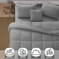 thumbnail image 3 of Lux Decor 5-Piece Queen Comforter Set - Ultra-Soft All-Season Bedding Set Includes Down Alternative Comforter, Pillow Shams, Decorative Cushion & Bed Skirt (Grey), 3 of 7