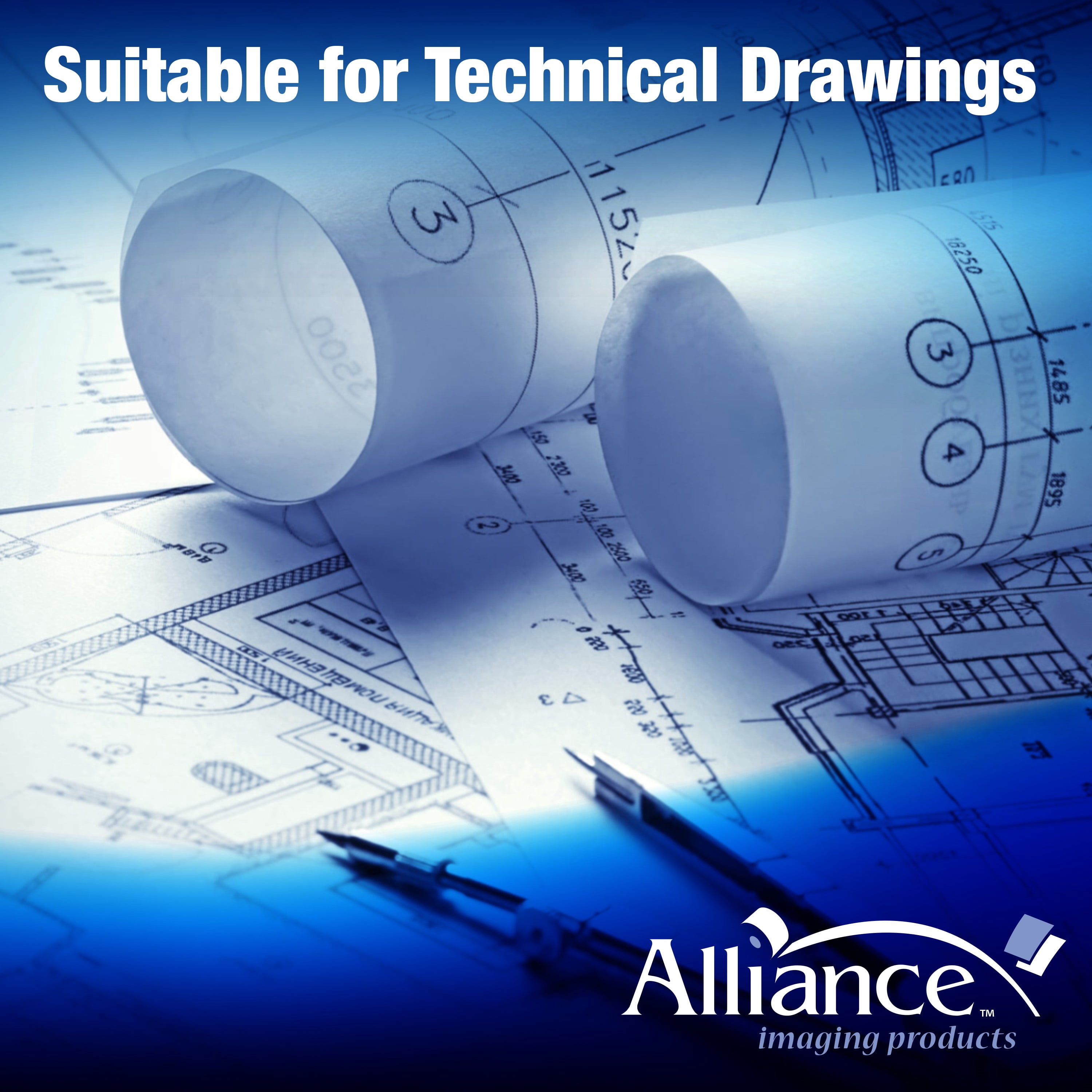 Alliance Wide Format Paper 15" x 500' Bond Engineering 20lb | 92 Bright | 4 Rolls | 3" Core
