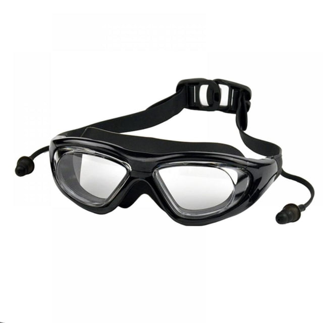 Lunettes de Natation avec Bouchons d'Oreilles pour Hommes et Femmes - Verres Anti-Buée Bretelles Ajustables Lunettes de Natation Imperméables Lunettes de Piscine