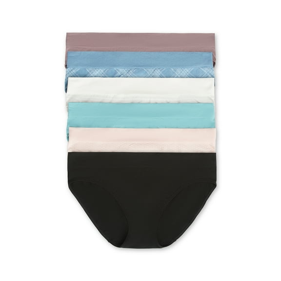 Joyspun Women's Seamless Bikini Panties, 6-Pack, Sizes XS-XXXL