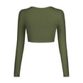 thumbnail image 6 of Aunavey Women's Open Front Rib Knit Cropped Bolero Shrug Cardigan Sweater Long Sleeve V-Neck Button Down, 6 of 7