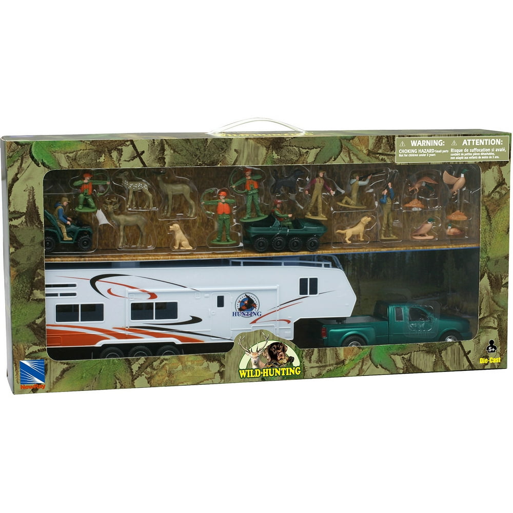 Wild Hunting Play Set with DieCast Pick Up Truck and Camper Walmart