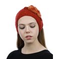 thumbnail image 2 of NYFASHION101 Hand Knitted Furry Flowers Winter Headband Headwrap - NAG324Y, Orange, 2 of 4