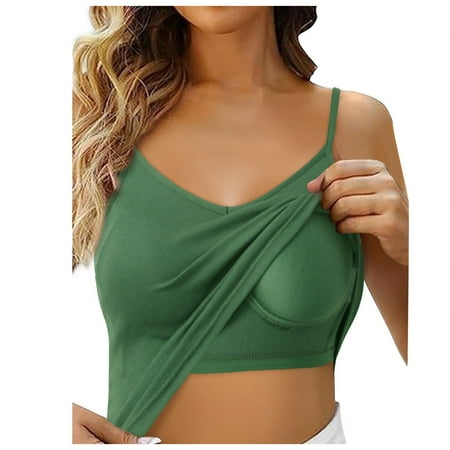 YUDTA Camisole Tops for Women Built In Padded Bra Camisoles with Built-In Bra Sports Bra Cami Cami Bra Top Summer Tanks for Women 2025 Vacation Linen Tanks for Women Cute Outfits for Women Going Out