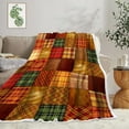 thumbnail image 2 of Fall Throw Blanket, Autumn Orange Plaid Fall Farmhouse Thanksgiving Cozy Bed Couch Blanket, Soft Comfy Fleece Flannel Throws Blankets Livingroom Bedroom Decor, 2 of 5