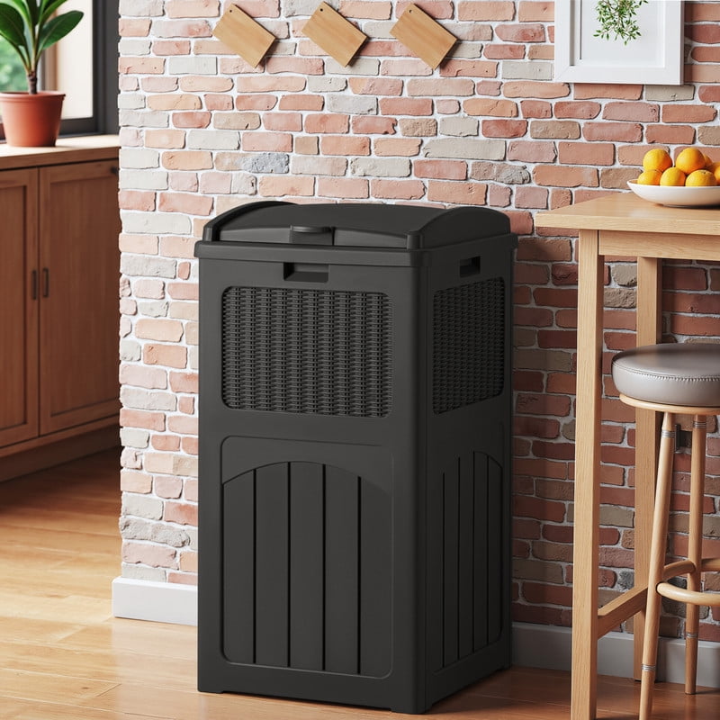 Homall Homes 36 Gallon Trash Can Plastic Kitchen Trash Can,Black